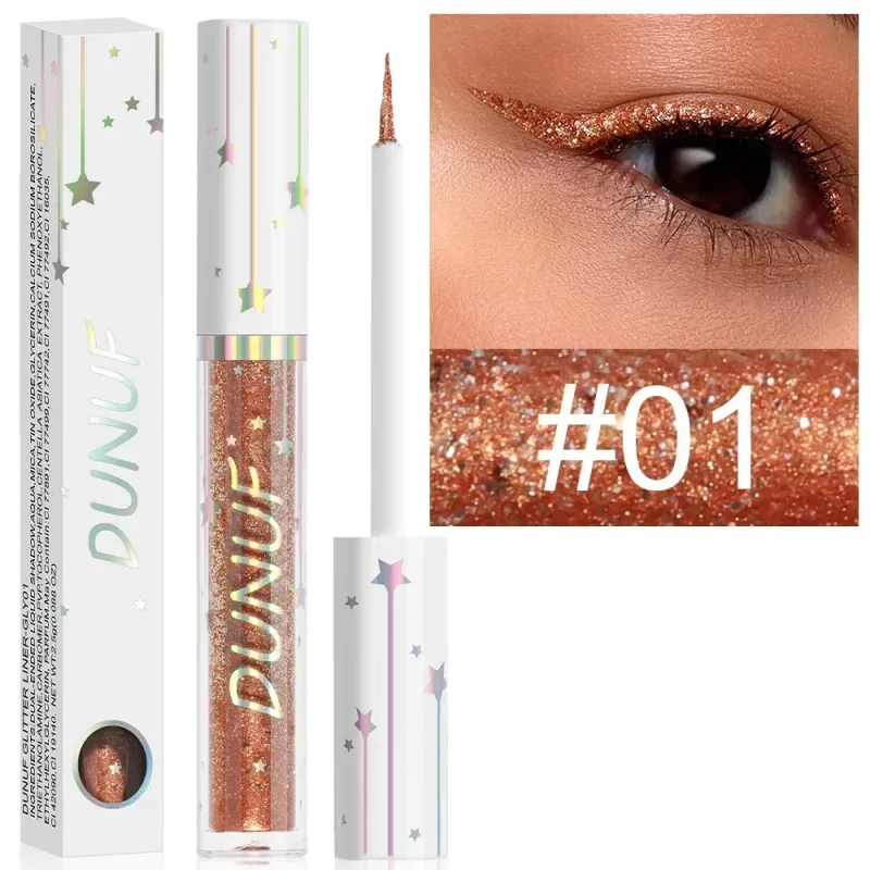 Shiny Liquid Eyeliner Pen Black Glitter Pigment Eye Liner Ultra-fine Quick-dry Waterproof Non-smudge Eyes Makeup Cosmetics