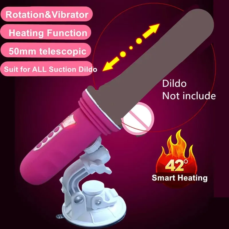 Auto Rotation Telescopic Penis Dildo Holder Sex Machine Masturbation Suction Cup Vibrator Female Masturbator Sex Toys for Women — image 4