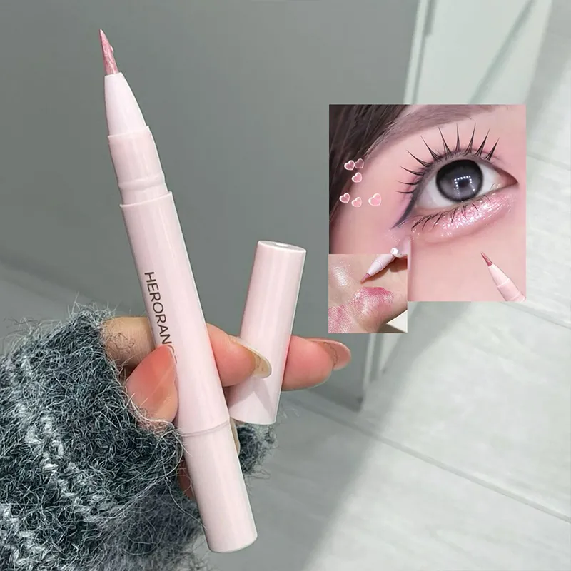 Peachy Pink Brightening Aegyo Sal Pencil Sparkling Highlighter Lying Silkworm Pen Fine Glitter Pearlescent Natural Eye Makeup — image 4