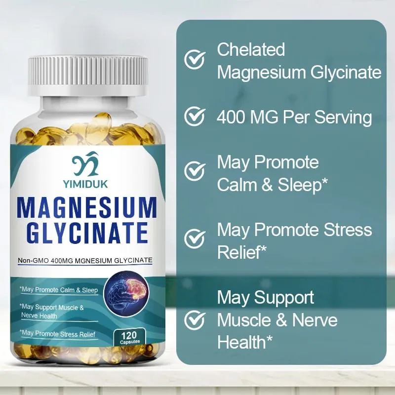 Yimiduk reines Magnesiumglycinat-Ergänzungsmittel mit Vitamin B6 zur Bekämpfung von Müdigkeitskrämpfen und zur Herzgesundheit reduziert Angstzustände. Vegan — image 4