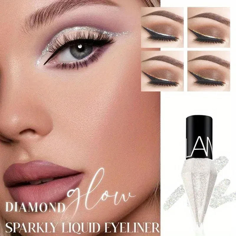 Pearlescent Diamond Liquid Eyeliner Shimmer Waterproof Long Lasting Glitter Silver Color Easy to Wear Eye Pencil Korean Makeup — image 6