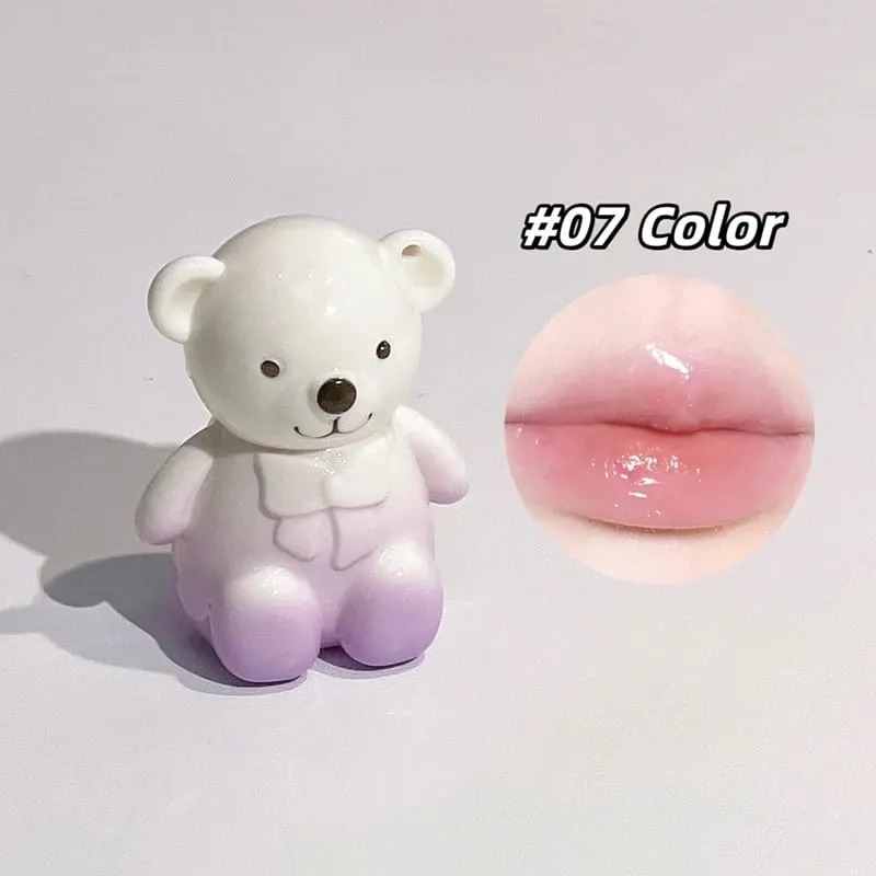 ART VALUE Cute Bear Makeup Set Include 6*Matte Liquid Lipstick 2*Bear Ornaments 1*Lip Balm 1 Mirror 1*Necklace Gift Cosmetic Kit