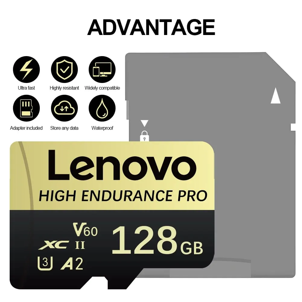 Lenovo High Speed Class 10 Mini SD-hukommelseskort 256GB Micro TF-kort til smartphone - 32GB 64GB 128GB 256GB 512GB Tilgængelige muligheder — image 2