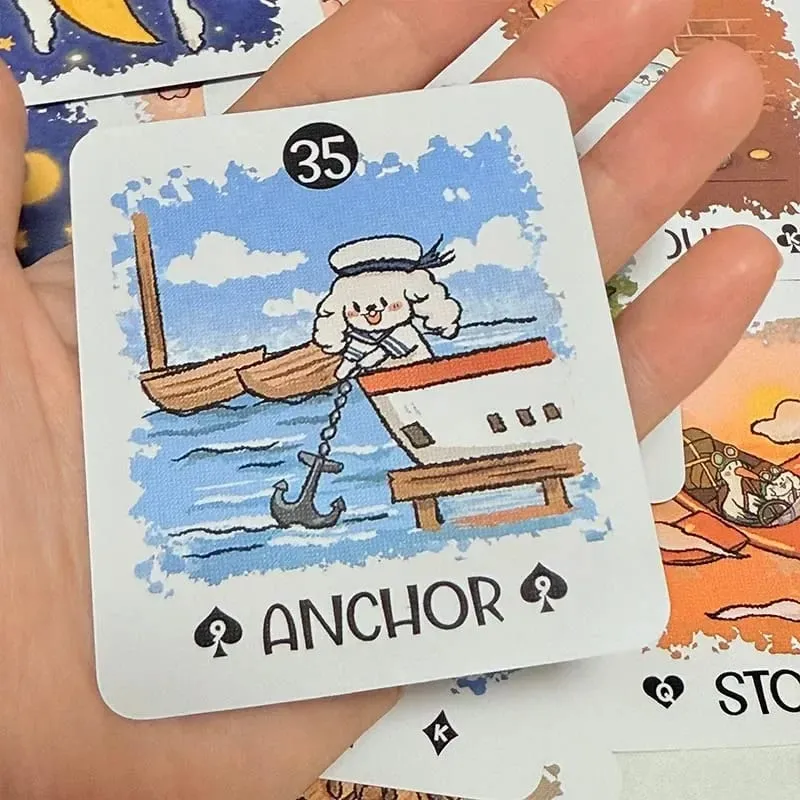 Boji Blog Lenormand Deck English Version 39pcs A Rabbit's Journey Through Destiny Divination Tarot Card for Tarot Lovers