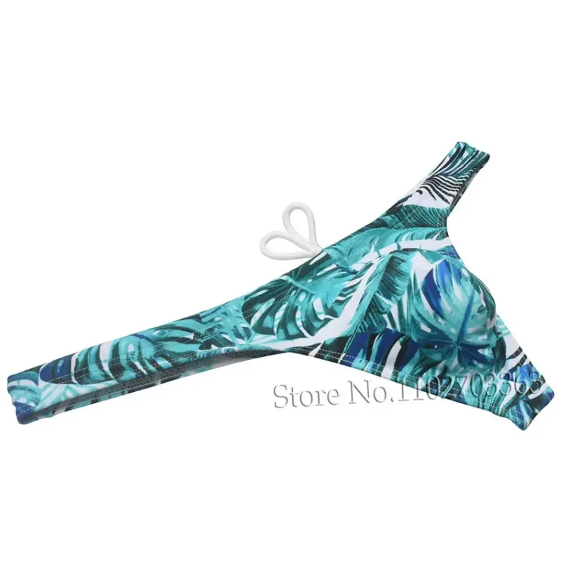 Sexy Swim Thong Men's Swimwear Bikini Briefs Drawstring Quick-dry Elastic Underwear Pouch Beach Tangas Surfing Poolside
