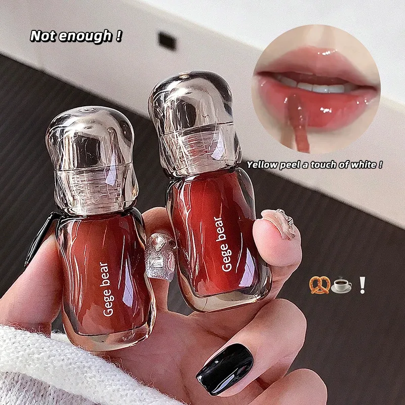 Gege Bear Crystal Lip Balm Moisturizing Lip Gloss Oil Jelly Lipgloss Long Lasting Liquid Lipstick Hydrating Tinted Lip Makeup