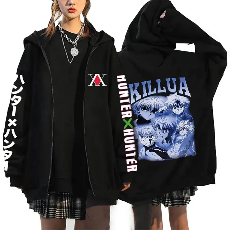 Unisex Anime Hunter X Hunter Killua Zoldyck Gon Print Hoodie Zip Hoodies Loose Casual Streetwear Men And Women Classic Simple — image 41