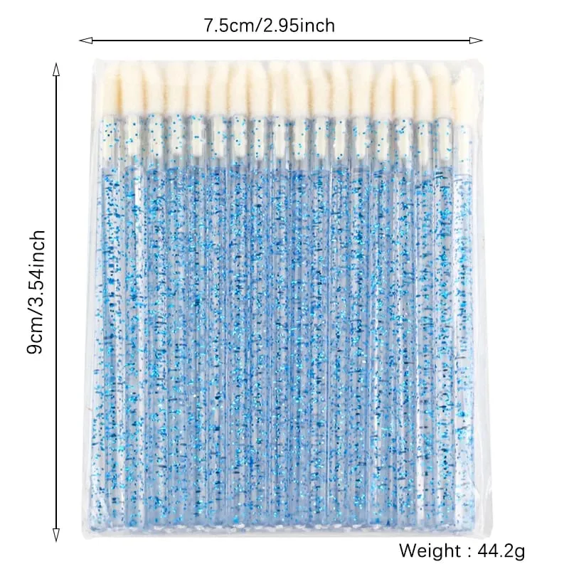 50 Pcs Lip Brush Crystal Eyelash Extension Brushes Mascara Applicator Lipstick Wands Set Women MakeUp Brushes Tools — image 6