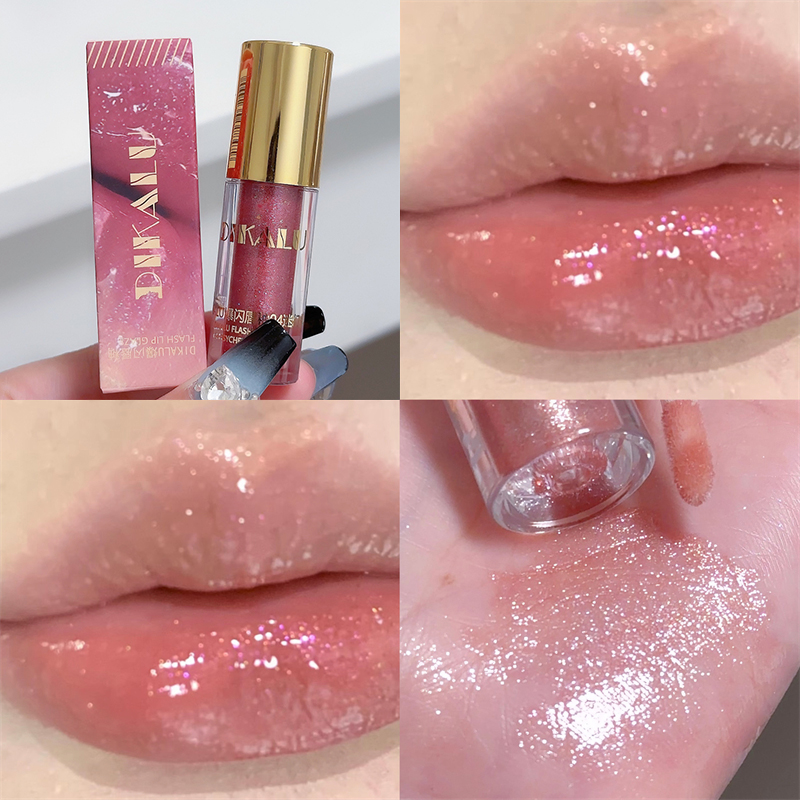 Pearl Diamond Glitter Lip Glaze Long-lasting Moisturizing Plumping Gloss Lip Tint Oil Makeup Mirror Water Light Liquid Lipsticks
