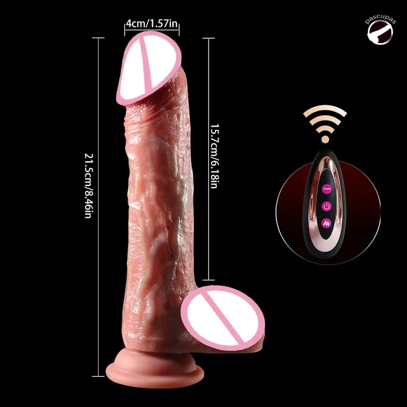 Realistic Vibrator Dildo Telescopic Female Vaginal Penetration Masturbator Anal Plug Penis Heated Vibrating Sex Toys For Women