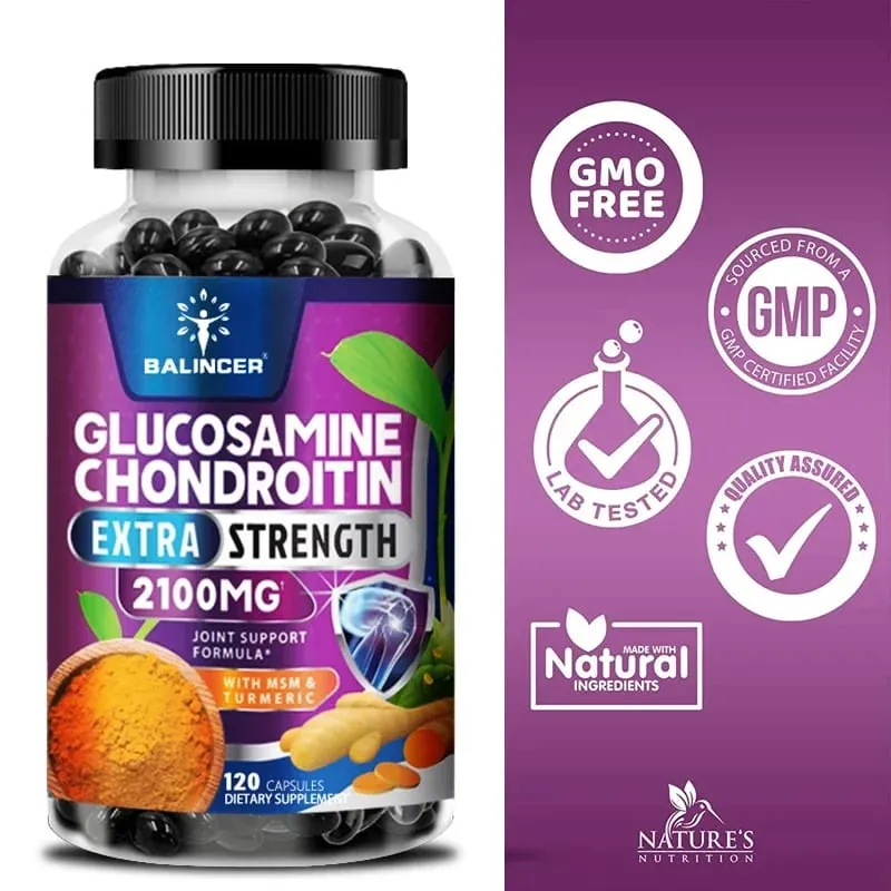 Glucosamine Chondroitin Complex with Turmeric Root Joint Support Dietary Supplement 120 Vegetarian Capsules — image 4