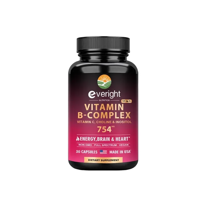 Vitamin B Complex for Energy Brain & Heart Support - with B1 B2 B3 B5 B6 B7 B8 B9 B12 with Vitamin C Choline Inositol — image 8