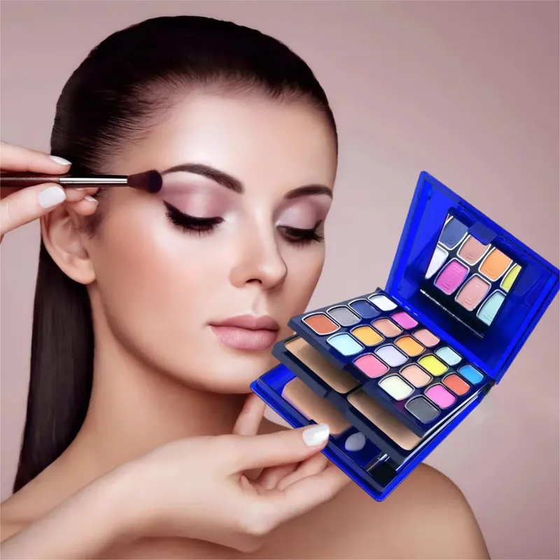30-color multifunctional makeup palette eyeshadow + blush + powder + lip gloss comes with a powder puff eyeshadow brush cont — image 6