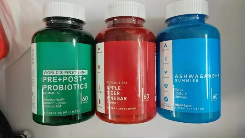 3-Pack Gummies Sæt: Ashwagandha til afstressning af tarmsundhed Probiotika + ACV Detox Vegansk Glutenfri Supplement 60 Ct hver — image 13