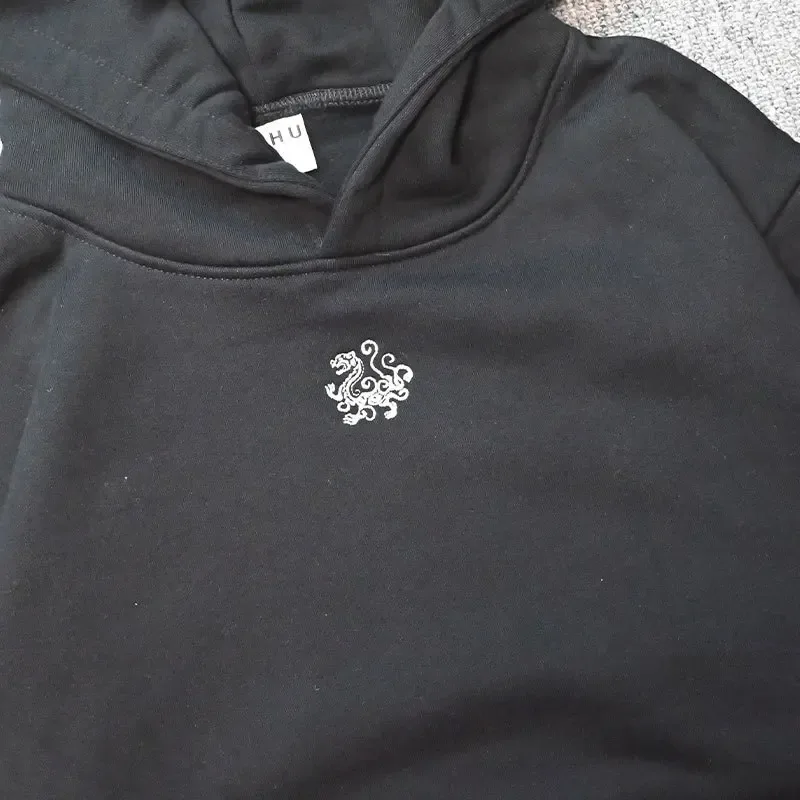 Hip Hop Men Cotton Pullover Hoodies Sweatshirts Thicken Japanese Style Hooded Puffer Fish Print Men&Women Outdoor Sportswear
