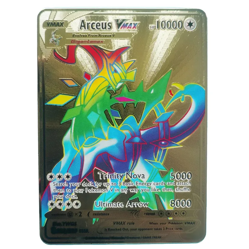 Van Gogh Museum Pokemon English Metal Card Anime Pikachu Charizard Mewtwo Shiny Letters Game Collection Card Kids Toy Gifts — image 13