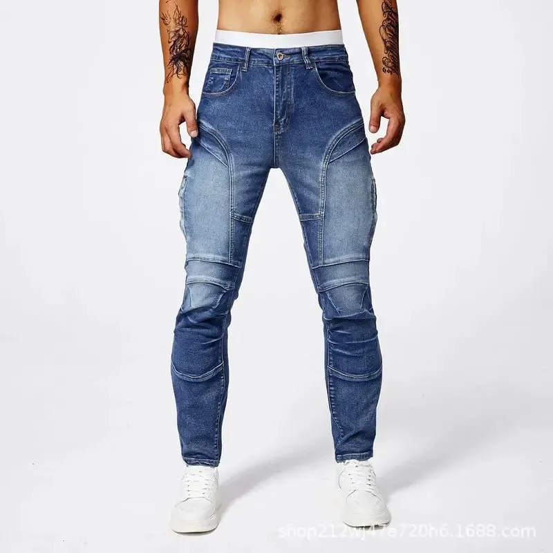 2025 New Motopants leisure motorcycle jeans riding trousers off-road motocross riding pants zipper design Multiple pockets — image 3