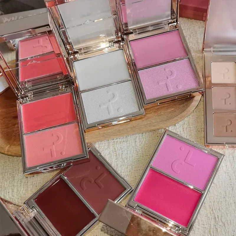 Patrick 2 in 1 Cream & Powder Blush Palette Dual Cheek Blush Duo Lasting Natural Brightening TA Makeup Cosmetics She's That Girl — image 1