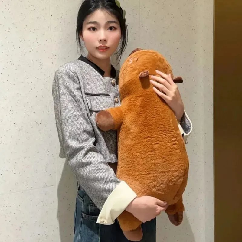Kawaii Kapibara Peluş Yastık Uzun Vücut Yumuşak Dolması Hayvan Doll Sevimli Sevimli Yastık çekyat Uyku Şekerleme Ev Dekor — image 5