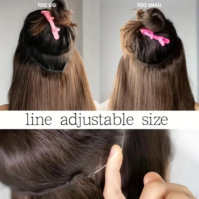 Extensões de cabelo sintético sem clipes falso ombre loira marrom preto natural cabelo reto falso peruca para mulher