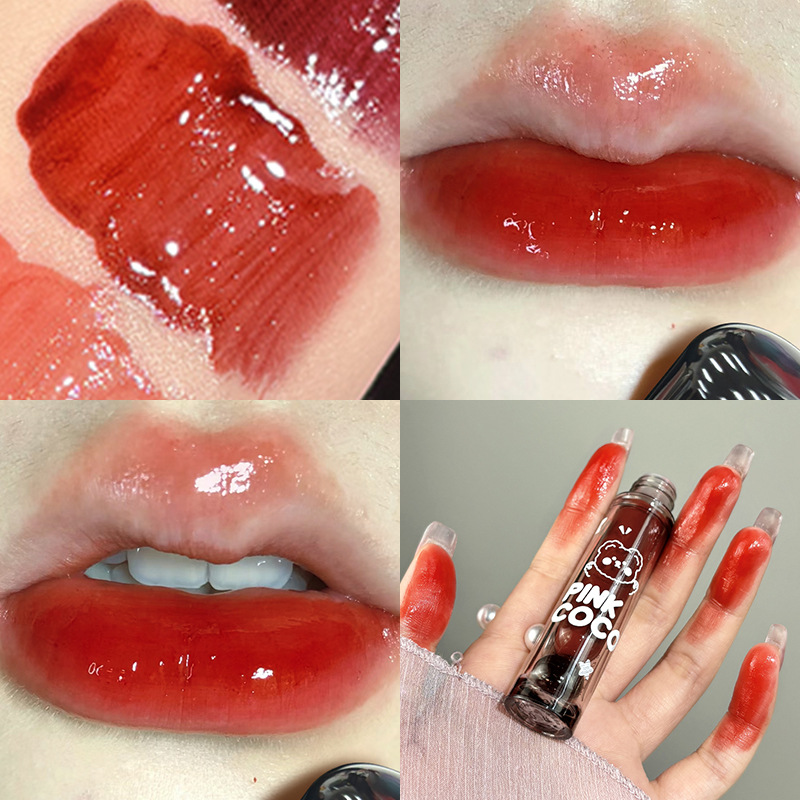 Punk Juice Red Lipgloss Black Mirror Glass Water Light Clear Lip Glaze Waterproof Non Stick Liquid Lipstick Nude Lip Tint Makeup