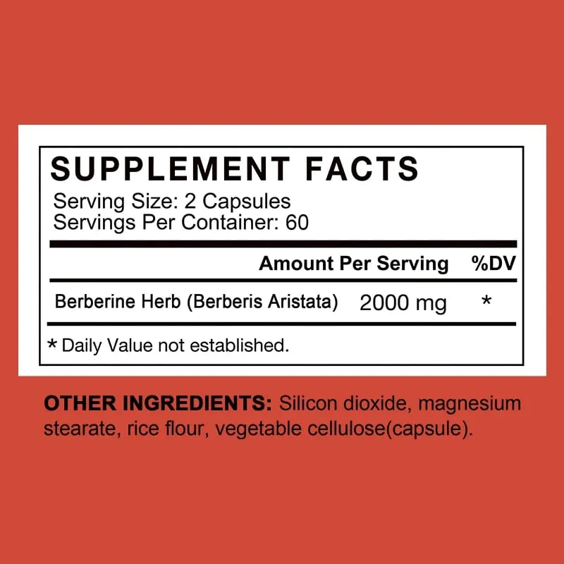 Berberine Capsules 2000mg Supports Heart Health Immune System Digestion Health Balance Blood Pressure and Healthy Cholesterol — image 6