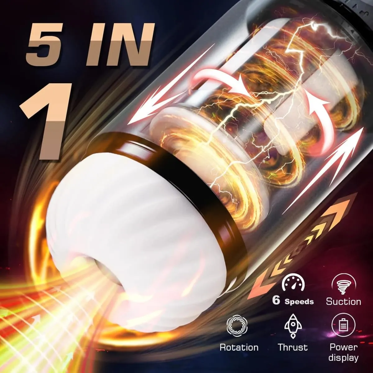Automatic Male Masturbator Powerful Vacuum Sucking Blowjob High-Speed Piston Thrusting Rotate Masturbation Cup Sex Toys for Men