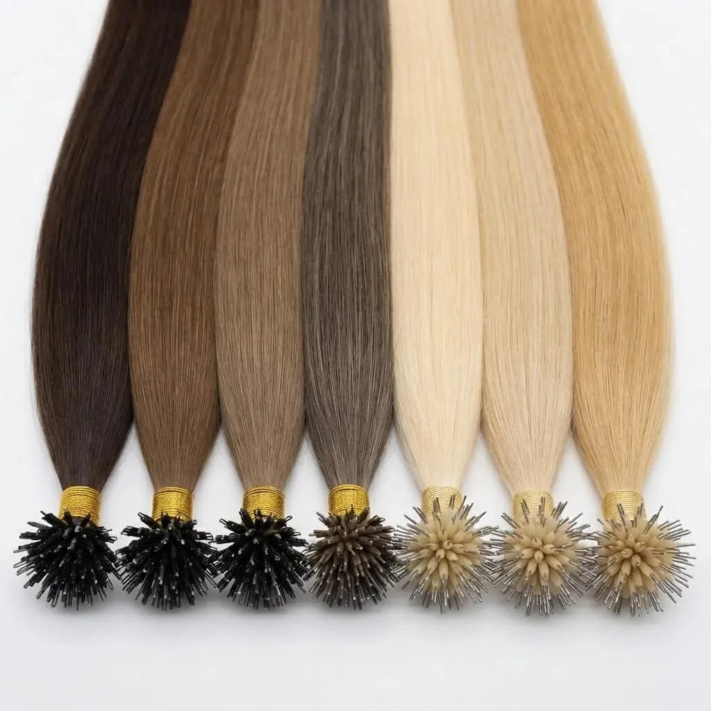 Micro Ring Hair Extension Ombre 100% Virgin Human Hair Extensions Nano Ring Micro Beads Tip Thick Full Head 18"-30"extensiónes — image 5