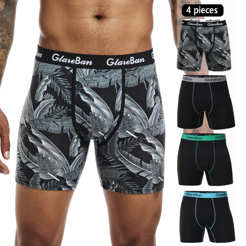 4pcs Set Mid-Long Boxer Shorts Men's Underwear Male Underpants for Men Homme Boxershorts Slips Soft Panties Brand Sexy — image 12