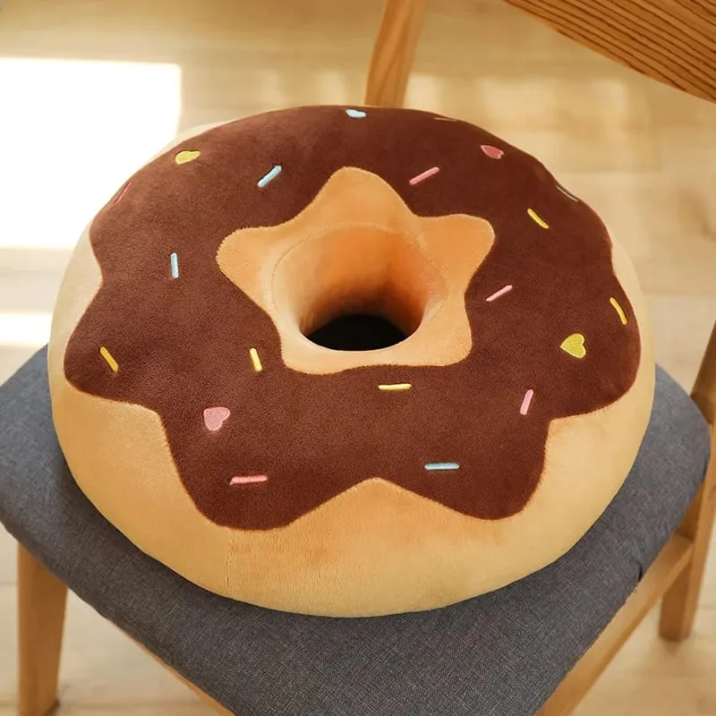 ZU 38cm Sweet Buns Donut Soft Toy Stuffed Cream Doughnut Plush Pillow Simulation Food Sofa Chair Cushion Kids Girl Gift — image 11