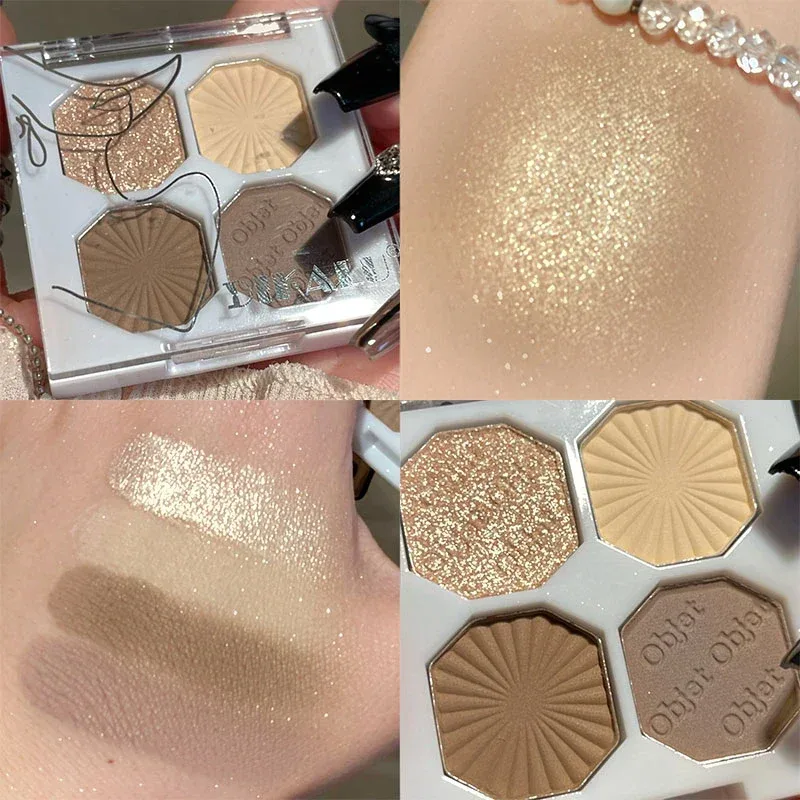 3/4 Colors Milk-Tea Eyeshadow Palette Professional Highlight Shimmer Brightening Long Lasting Eye Shadow Eye Makeup Eye Cosmetic — image 24