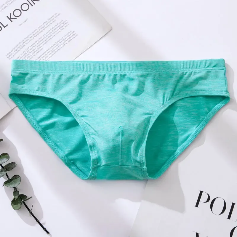 Men's Sexy Brief Ice Silk Elastic Quick Dry Cool Feel Underwear Youth Low-rise U Convex Pouch Sports Panties Comfortable Mankini — image 14