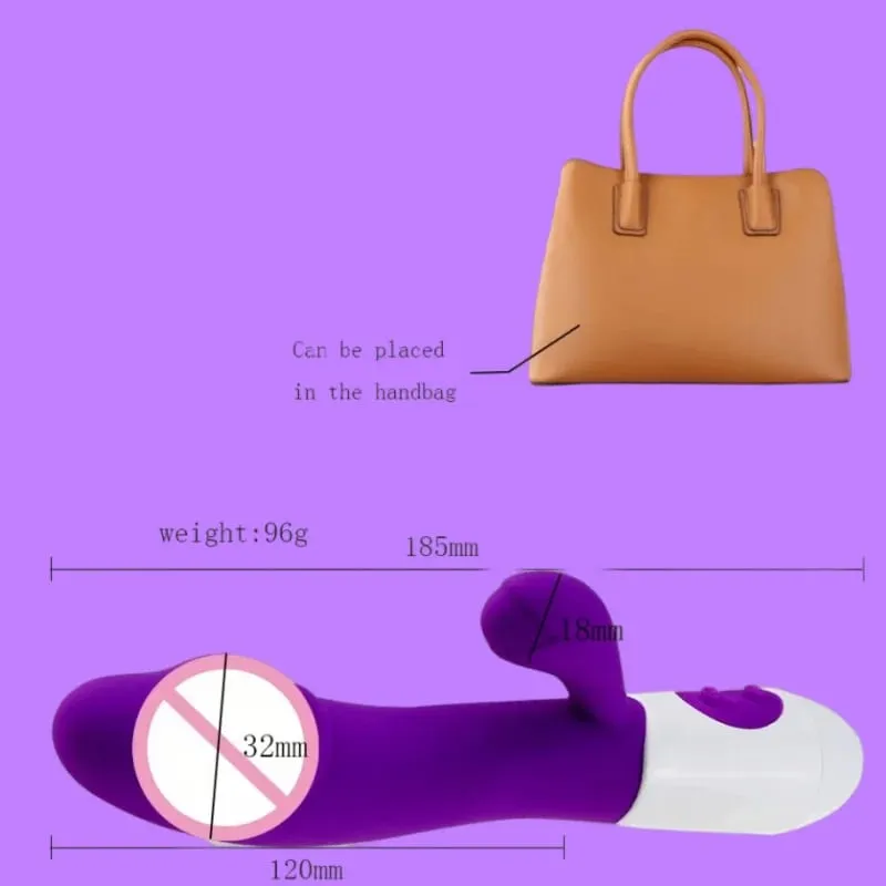 Arnab Vibrator G-Spot Silicone Dildo Dual Vibrating Clitoris Stimulator 10 Kelajuan Mainan Seks Kalis Air Boleh Dicas semula untuk Wanita — image 5