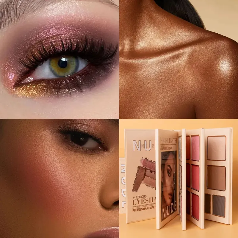 Multi‑Page All‑In‑One Nude Makeup Book Kit Eyeshadow Blush Highlighter & Contour Powder Palette — image 3