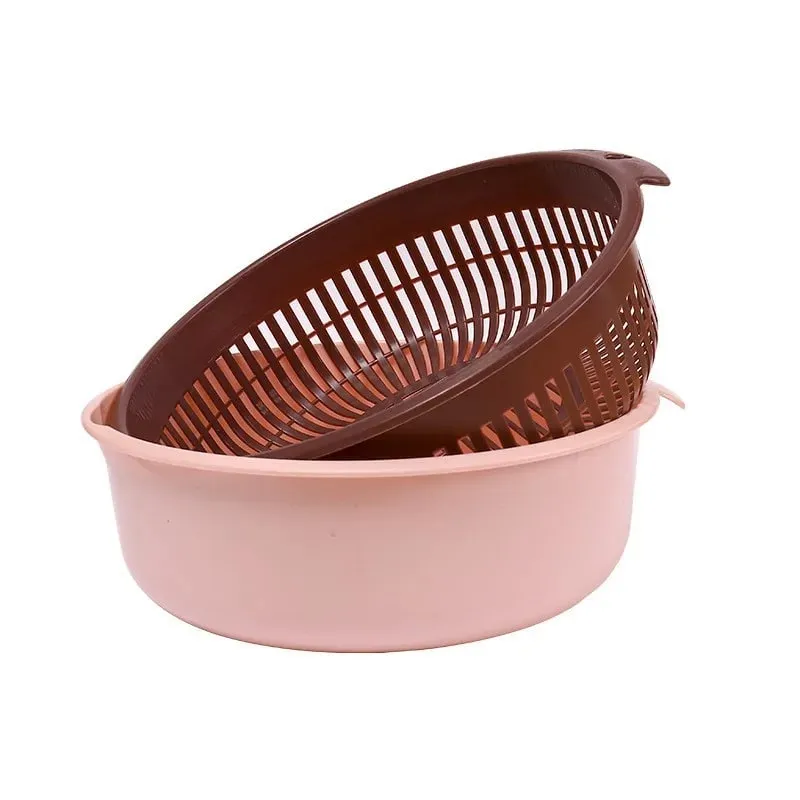 Kitchen Fruit Tray Removable Double Layer Fruit And Vegetable Basin Draining Basket Creative Household Rotating Washing Basket — image 9