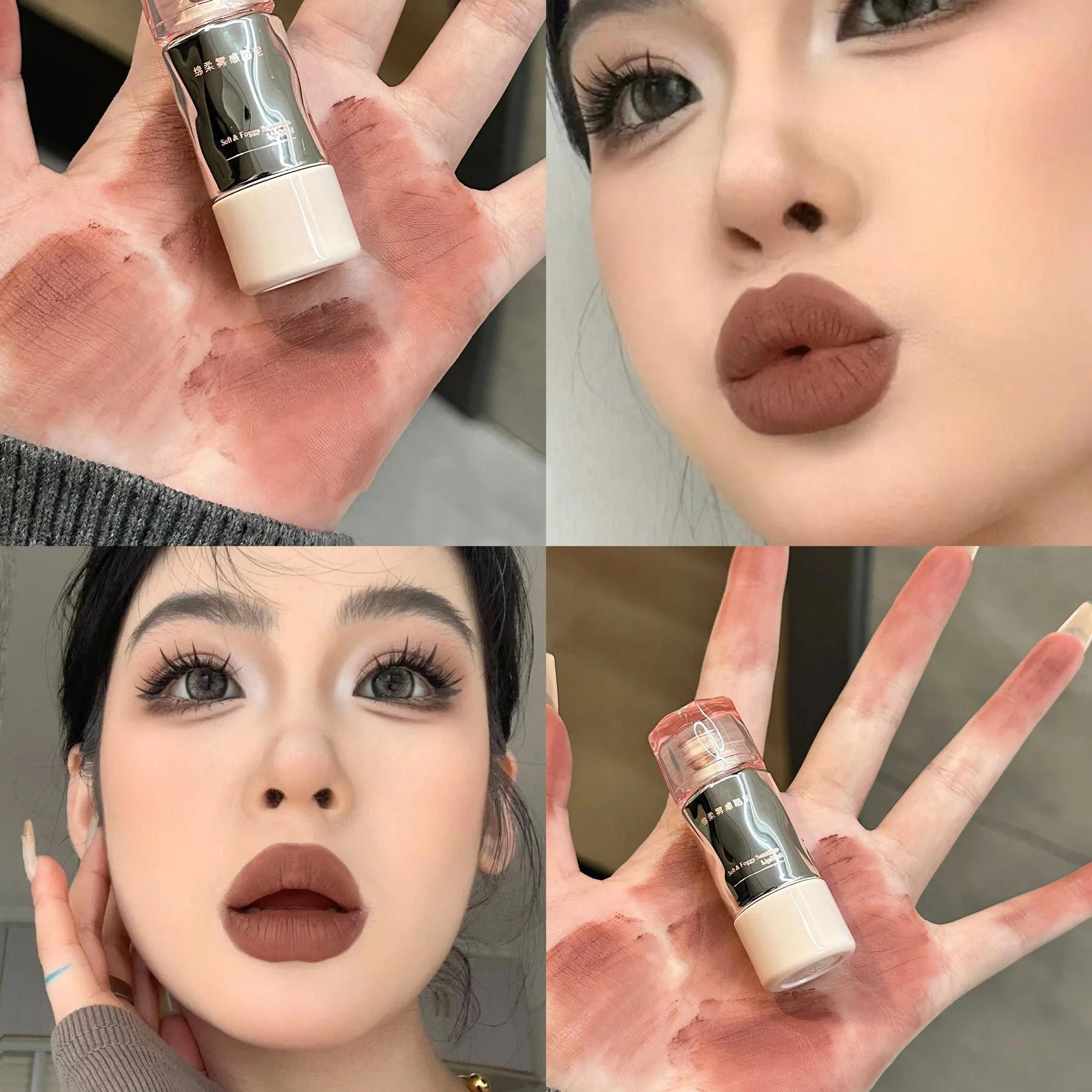 8 Colors Matte Pigment Mousse Lip Gloss Waterproof Sexy Red Lipgloss Brown Matte Lipstick Mud Lasting Easy To Color Women Makeup