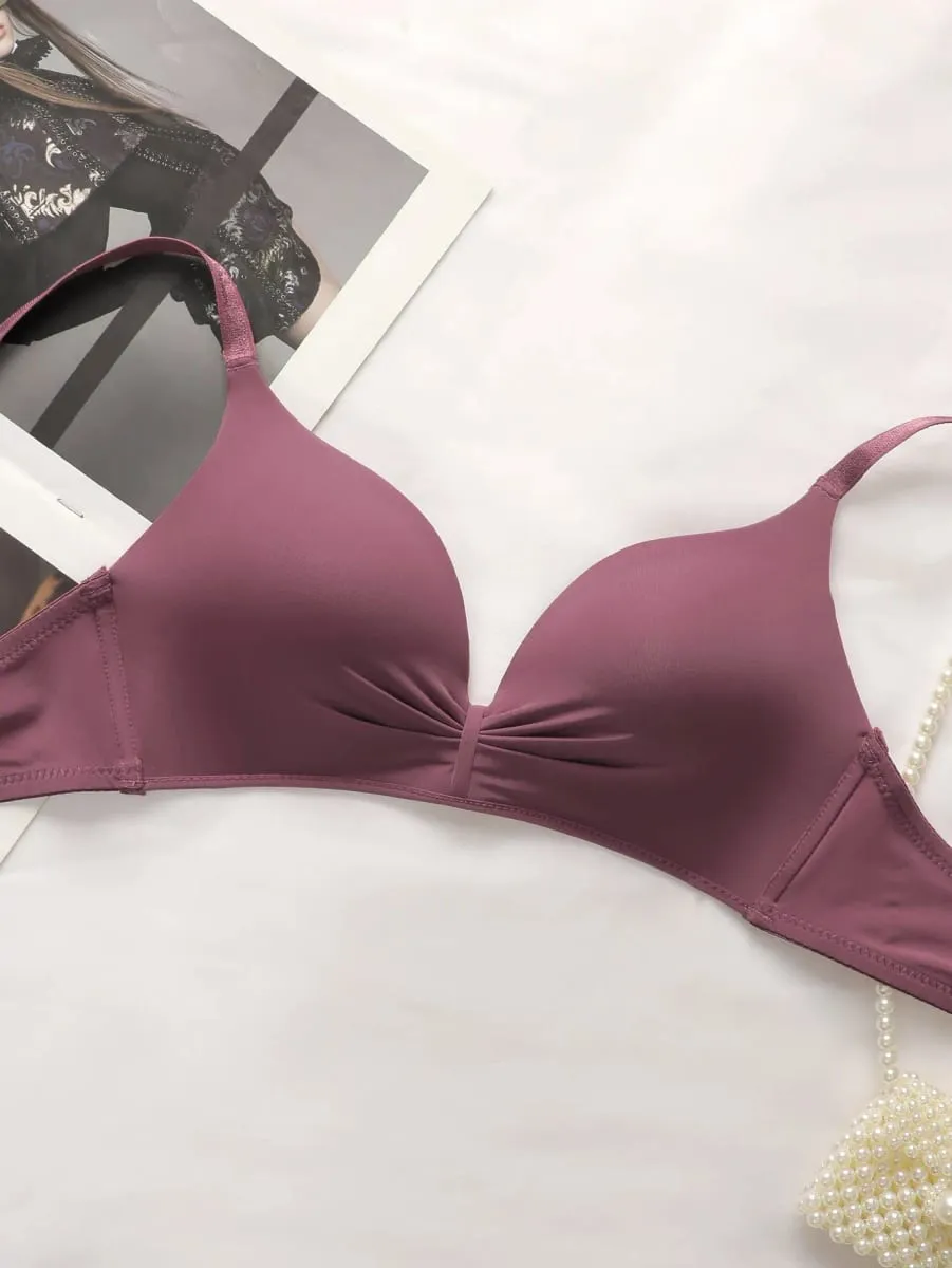 High Quality Hot Selling Sexy Women's Wireless Two-piece Butterfly Solid Color Underwear Women's Lace Underwear Set B2046 — image 3
