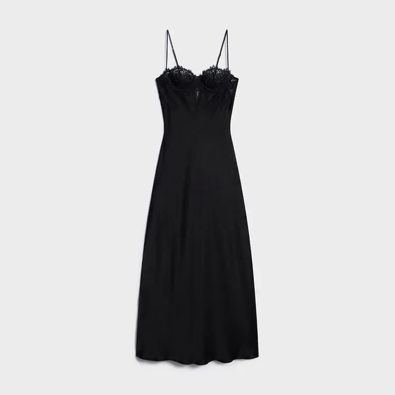 Sexy frauen Kleid Halfter Ärmellose Spitze Patchwork Dünne Kleider Weibliche 2026 Sommer Party Abend Mode Elegante Dame Outfit — image 8