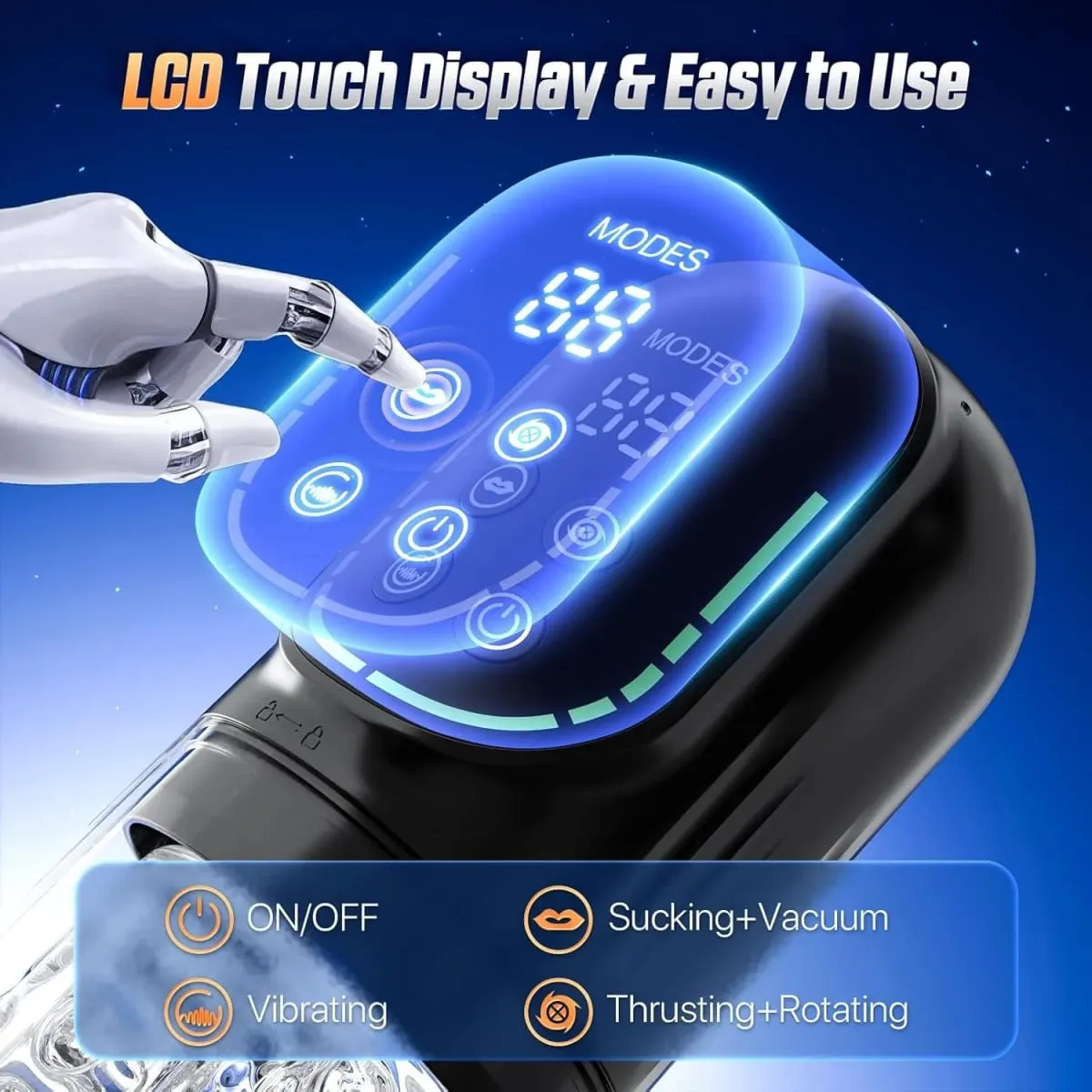 Automatic Thrusting Rotation Male Masturbator Sucking Licking LCD Vacuum Penis Pump Water SPA Real Pocket Pussy Sex Toys for Men