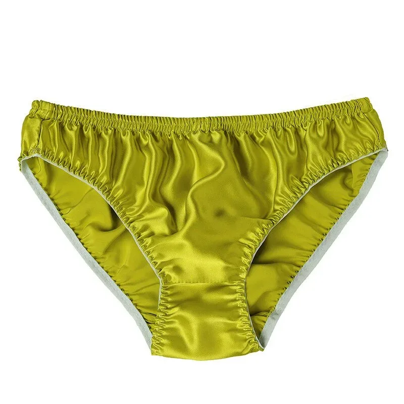 Pure Silk Mens Wrinkle Briefs Breathable Male Panties 100% Mulberry Silk Trigonometric Underwear Plus Size Men Boxers Summer — image 20