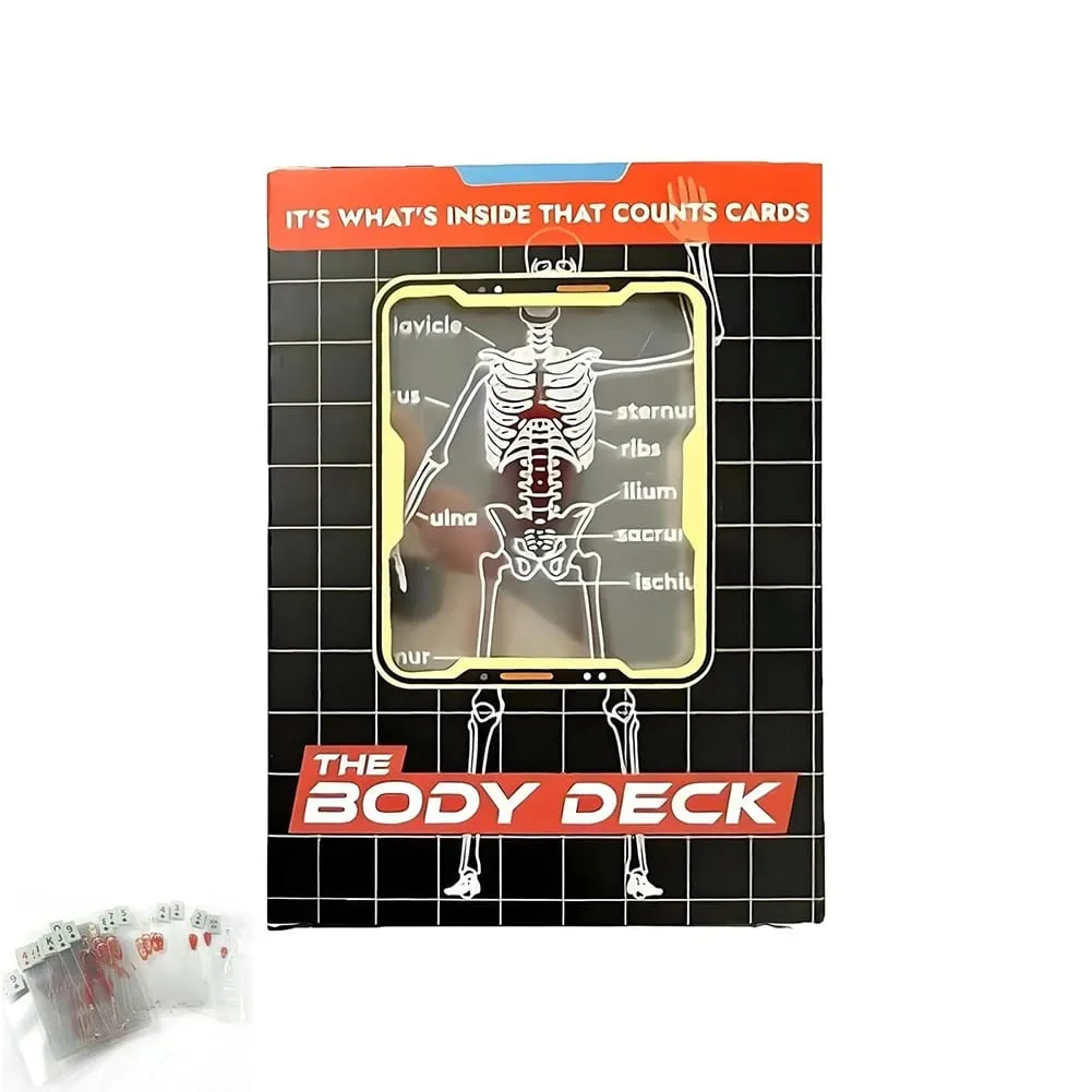 The Body Deck Cards Reusable Body Transparent Playing Cards Multi-Purpose Human Anatomy Playing Cards for Friend Gifts