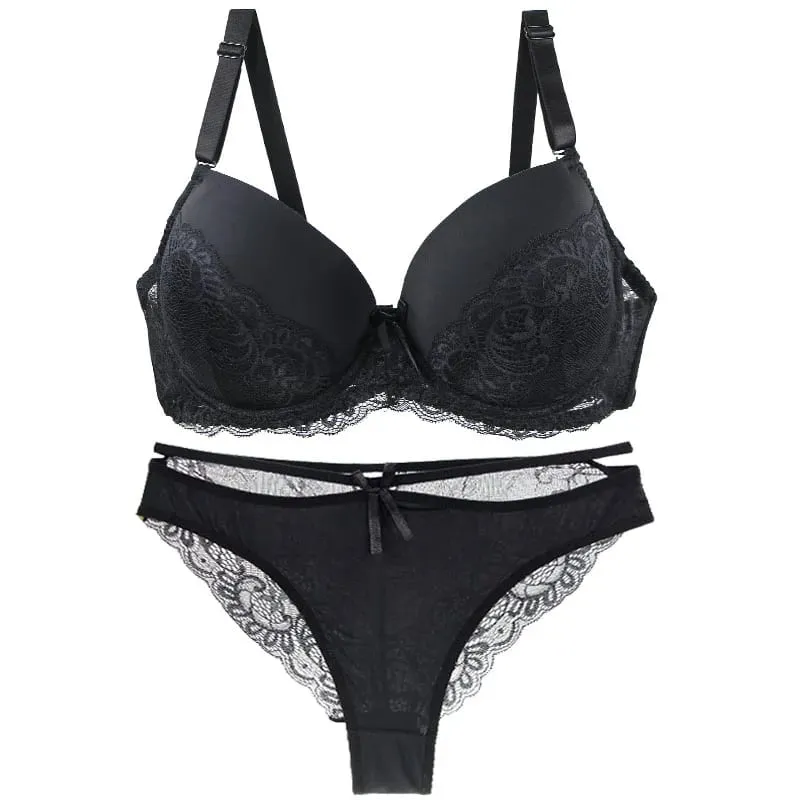 Nouvell Seamless Sexy Lace Bras Set 34/75 36/80 38/85 40/90 42/95 44/100 BCDE Cup Underwear For Women Push Up Lingerie — image 4