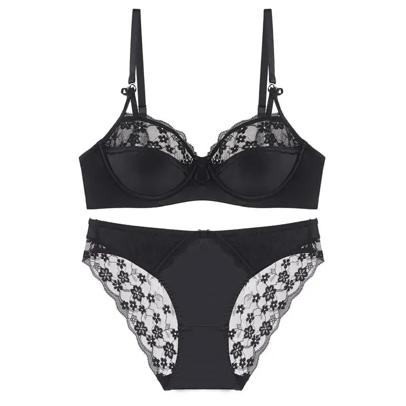 Early Spring Teen Girls Pure Desire Lingerie Set U-Back Soft Support Satin Stitch Lace Comfort Underwear Anti-Sag for Youth — image 12