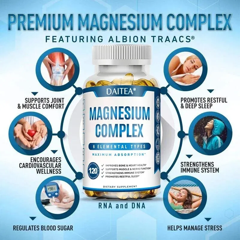 Magnesium Complex Capsules - Muscle and Cardiovascular Health Supplement Sleep Stress and Anxiety Formula — image 4