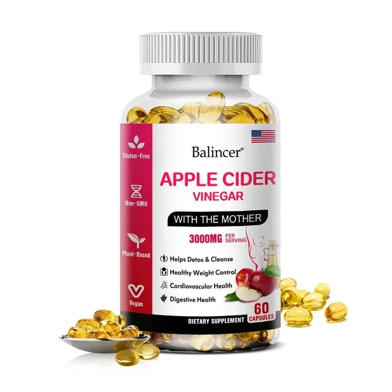 Balincer Apple Cider Vinegar Capsules 3000mg Detox & Cleanse Fat Burning Healthy Weight Management Supplement Non-GMO — image 9