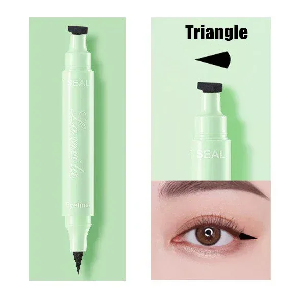 Moon Flower Star Eyeliner Stamp Pen 2IN1 Black Liquid Eye Liner Pencil Love Heart Triangle Waterproof Quick Dry Makeup Cosmetic