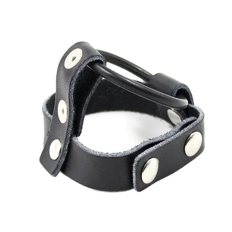 Male Masturbation Delay Ejaculation Cock Ring Leather Penis Rings Chastity Device Sex Exotic Accessories Sex Toys for Men — image 1