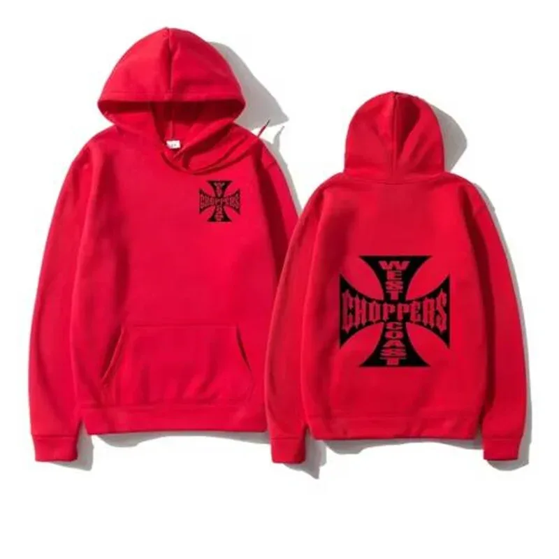 West Coast Iron Cross Choppers imprimé hommes à capuche mode Cool sweat unisexe mode polaire sweat à capuche Streetwear — image 6