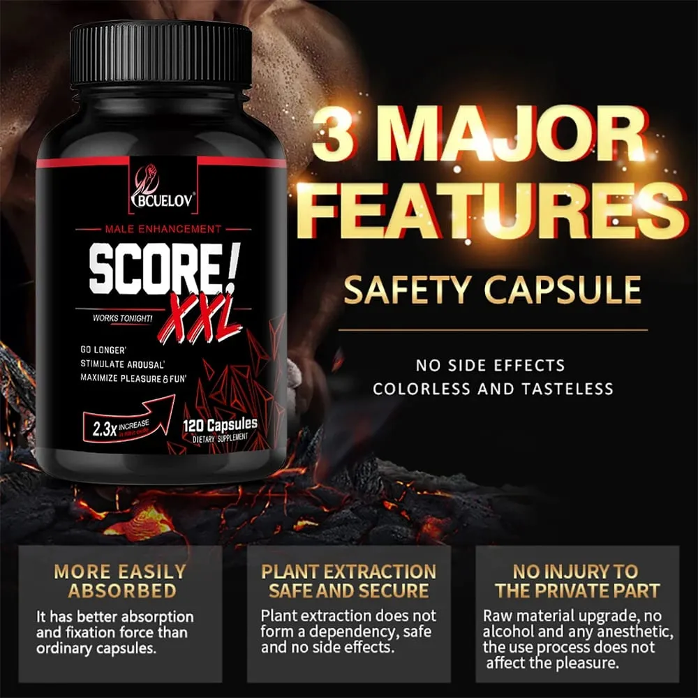 Score XXL Black Maca Supplement - with L Citrulline Support Men Health for Energy Endurance Muscle Mass Maca Root Capsule — image 2