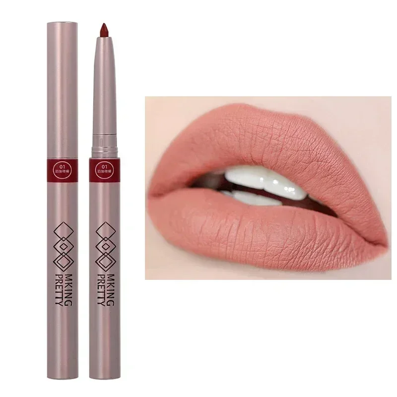 Nude Brown Lipliner Pen Waterproof Sexy Red Matte Contour Tint Lipstick Lasting Non-stick Cup Lipliner Pen Lips Makeup Cosmetic — image 8